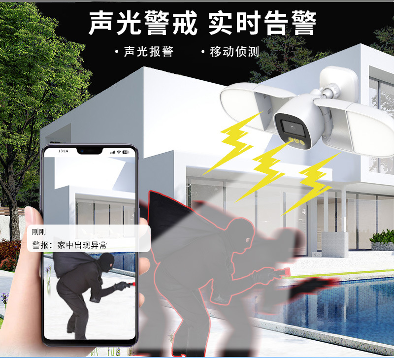 Home Security Flood Lights - Pełnokolorowa kamera IP 4MP z aplikacją