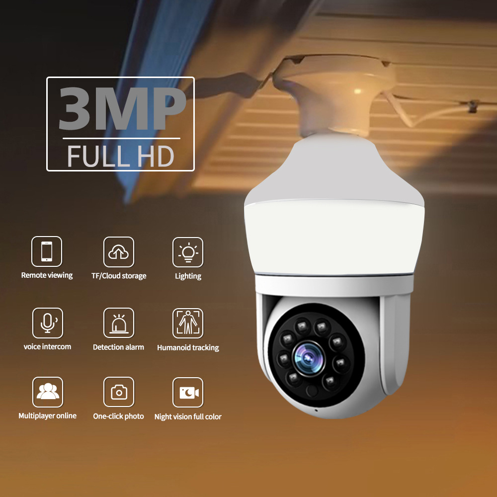 Home Security Flood Lights - Kamera IP Dome 3MP 1296P Yoosee/Carecam
