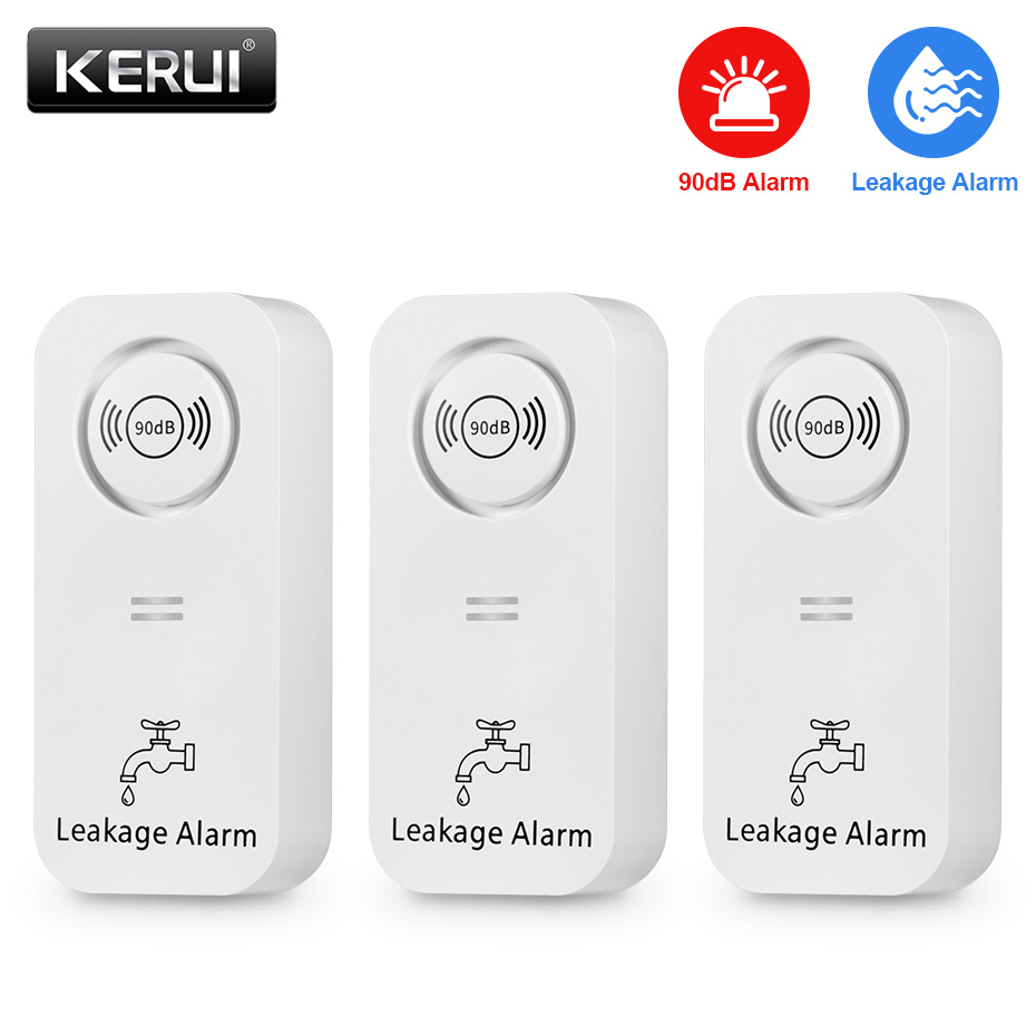 Home Security Outdoor - KERUI Bezprzewodowy czujnik wody 90dB Alarm