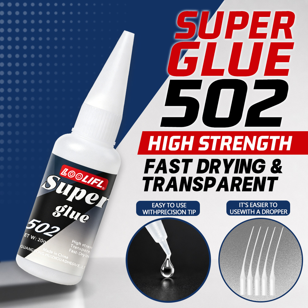Glass Break Detector - Loolifl-502-20Ml Natychmiastowy Przezroczysty Klej Cyanoakrylowy o