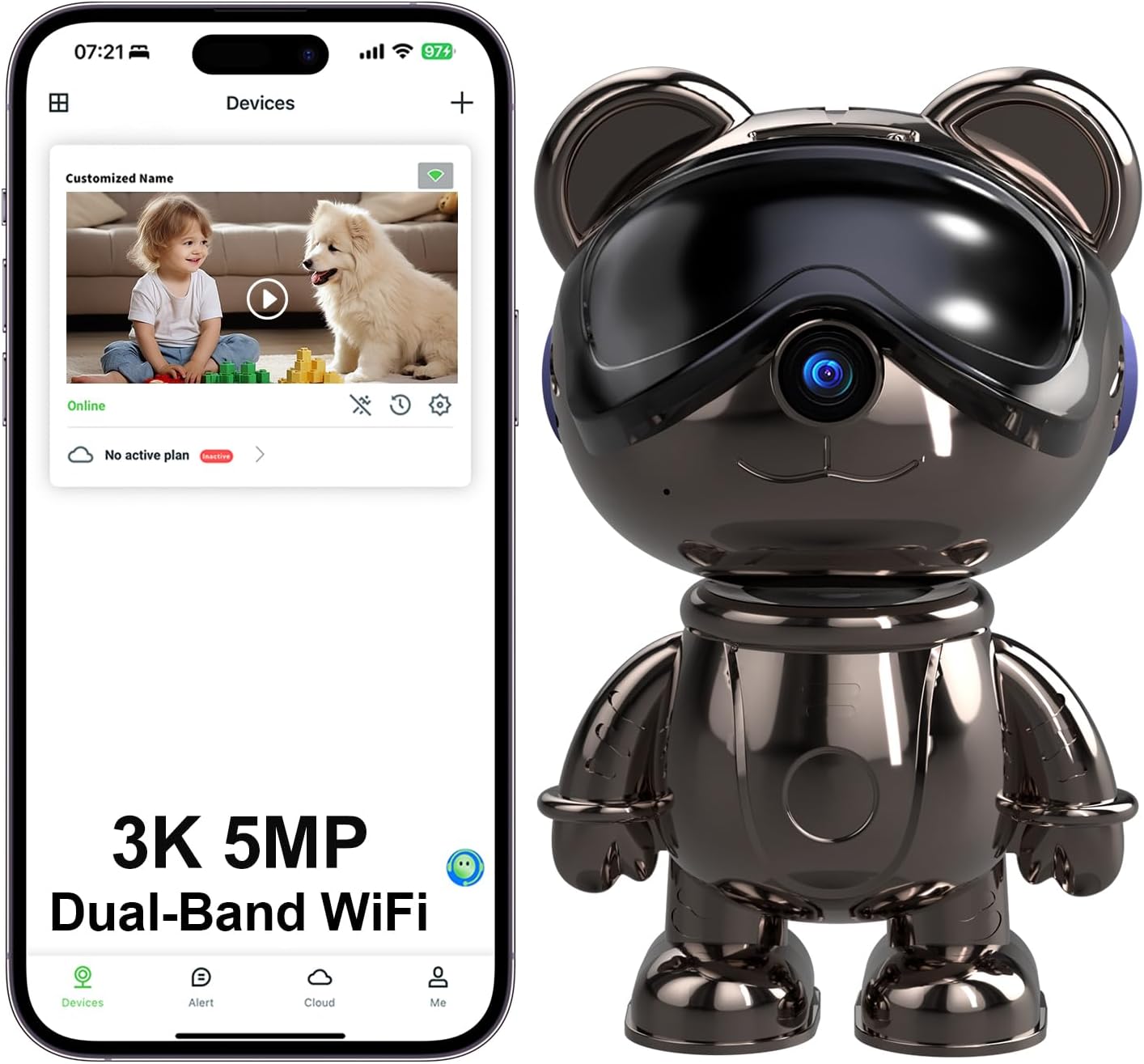 Home Security Ai - Wewnętrzna kamera bezpieczeństwa WiFi, 5MP kamera