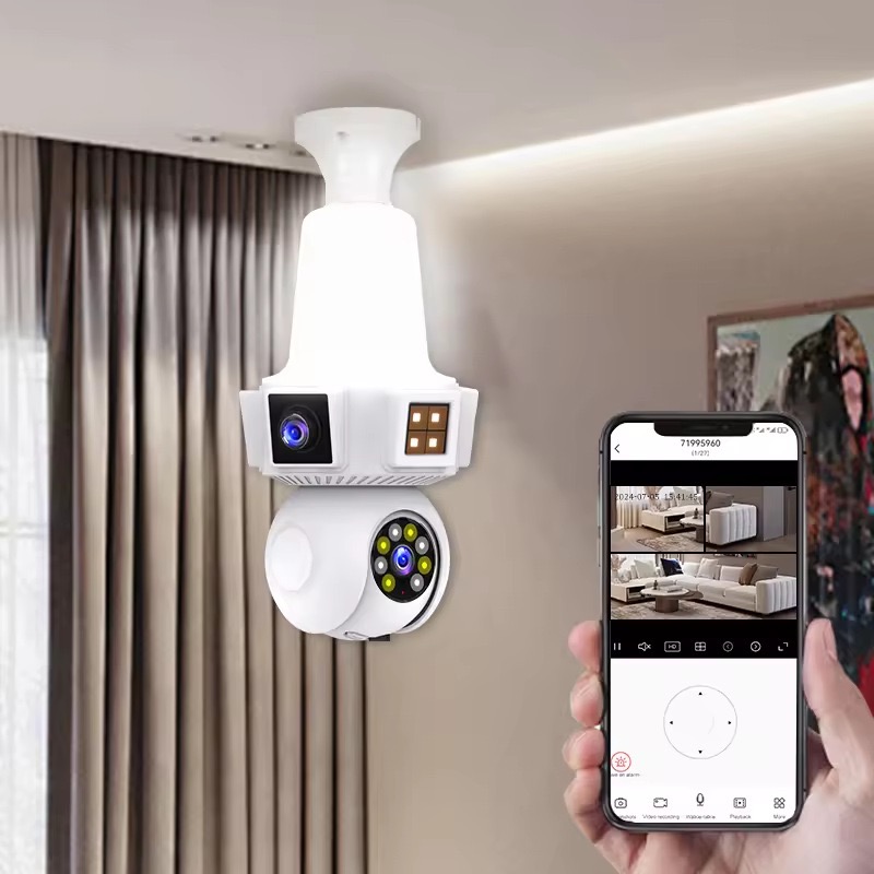 Home Security Flood Lights - Kamera IP Dome PTZ Bezprzewodowa E27