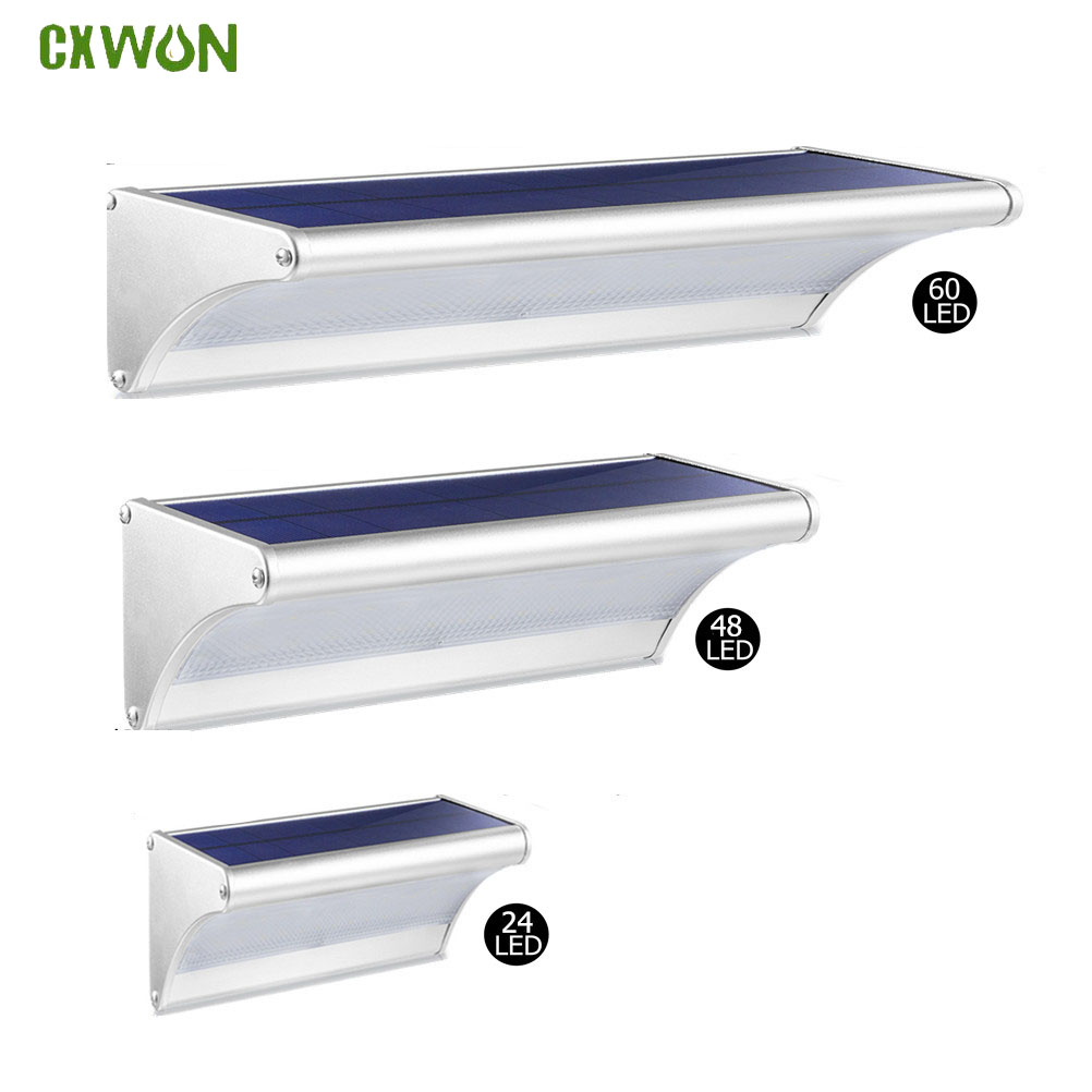 Home Security Flood Lights - Zewnętrzna lampa słoneczna 60/48/24Led wodoodporny czujnik