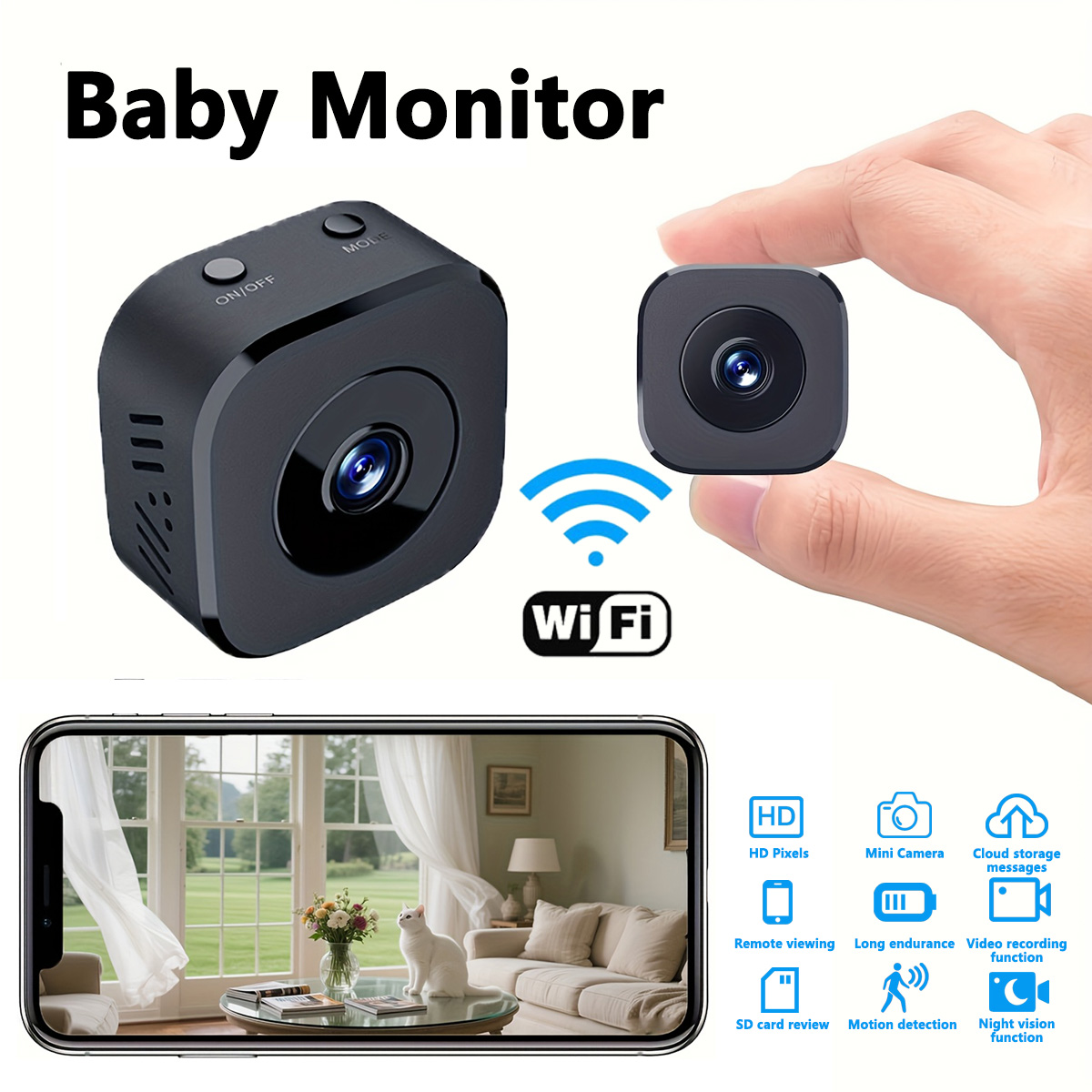 Home Security And Cameras - Miniaturowa kamera WiFi HD 1080P do