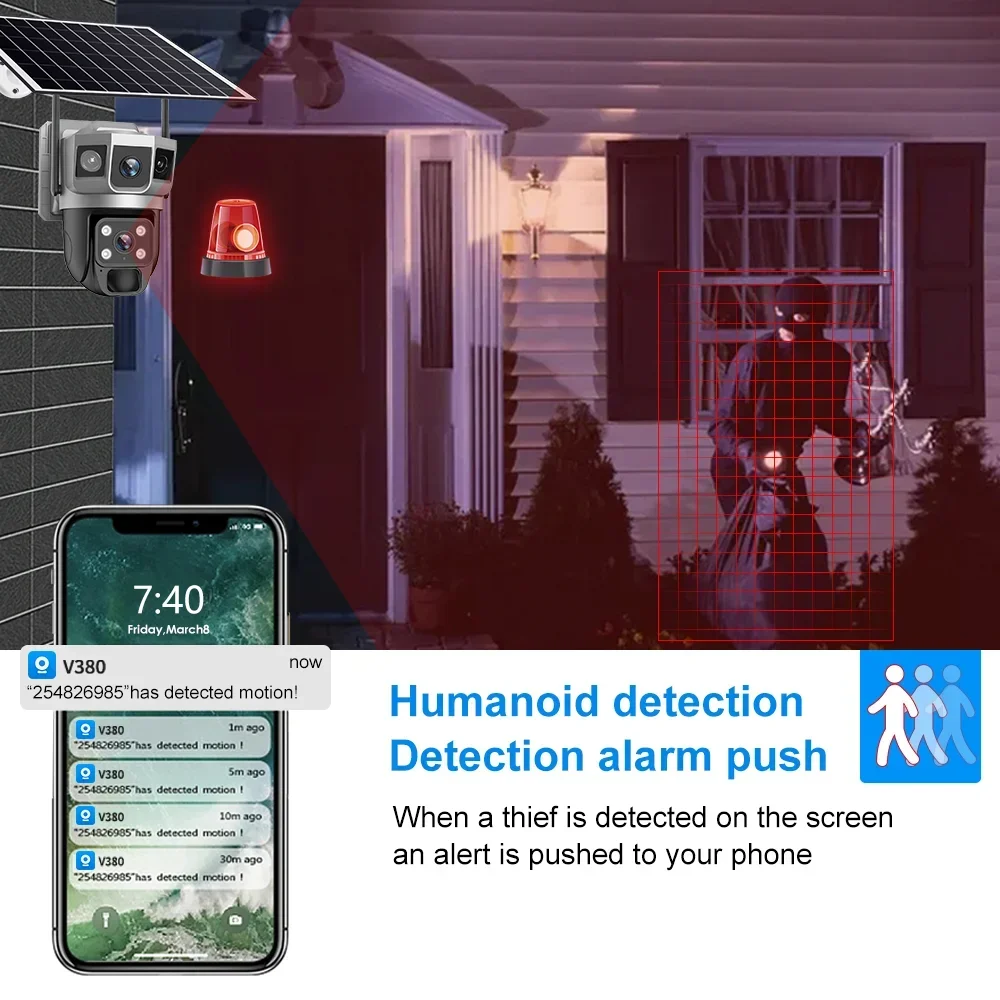 Kamera V380 4K z trzema ekrana – Home Security Ai recenzja i cena